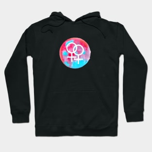 Double Venus Symbol Watercolor (Lesbian/Bisexual/Sapphic/WLW) Hoodie